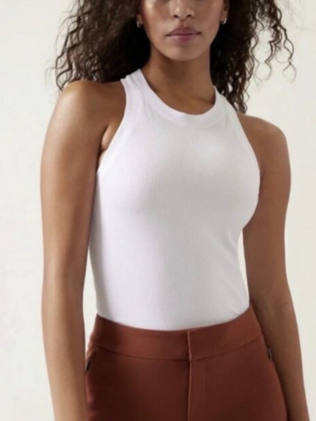 Athleta White Ribbed Renew Racerback Tank Top, 2x, Nwot